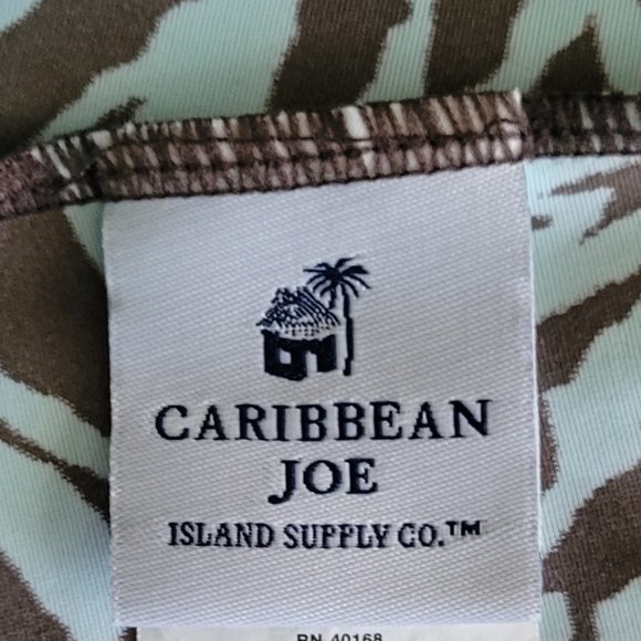 Caribbean Joe Halter Tankini Top Slim Shaper Y2K Retro Animal Print Sz 16 - Picture 5 of 10